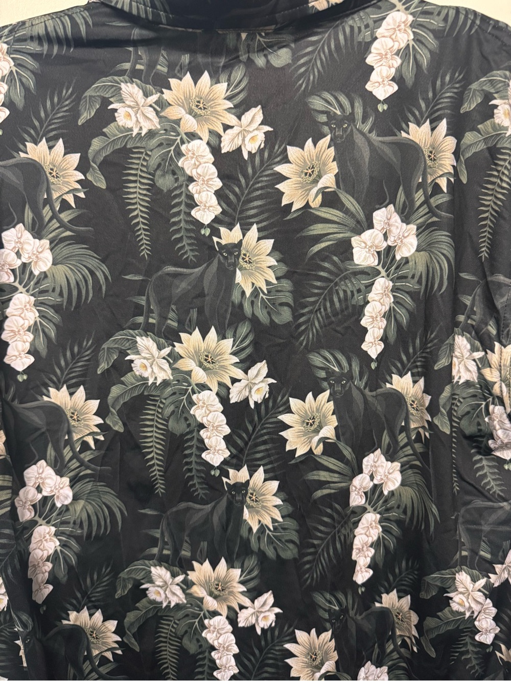 Wrangler Black Floral Polo Shirt - Short Sleeve - Picture 2 of 3